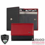 Riccardo Ferducci 021520 080 Riccardo Ferducci női bőr pénztárca fekete-piros - amigotaska