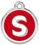 Red Dingo Rozsdamentes S betű mintás acél biléta - dogshop