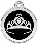 Red Dingo Rozsdamentes korona mintás acél biléta fekete - dogshop