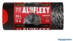 Alufix Szemeteszsák, zárószalagos, 35 l, 15 db, 53x60 cm, 28 , ALUFIX "Aluflexy", fekete (KHK964) - kecskemetirodaszer