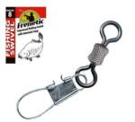 Frenetic Hengeres forgó kapoccsal, Frenetic Impressed Rolling Swivel With Interlock Snap, 6, 10db/ csomag, Fekete (03 9000306)