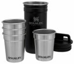 STANLEY Set 4 pahare shot cu pahar pentru transport cu inchidere, Stanley, Matte Black Pebble ST10-01705-036
