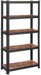 SongmicsHome Raft de depozitare DUSTY, 5 polițe, max. 650kg, negru/maro Raft