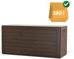 Prosperplast Cutie de depozitare WOODEBOX, 280L, 120x46x57cm, maro închis