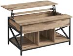 VASAGLE Masă de cafea reglabilă pe înălțime LUBOR, 60x100x(48-62)cm camel maro/negru Masa de cafea