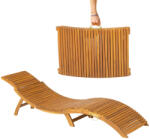CASARIA Șezlong de grădină FLORIDA, pliabil, 57x190x51cm, natur maro
