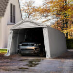 TOOLPORT Ponyvagarázs, 3, 3x6m, PVC ponyva, szürke, statikai megerősítéssel (kemény alap) Sátorgarázs, Autó sátor, Fóliagarázs - (68450)