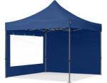 TOOLPORT Összecsukható pavilon, acél, 3x3m, 2 oldalpanellel együtt, sötétkék Pavilon sátor, Piaci sátor, Pop up sátor - (600008)