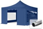 TOOLPORT Összecsukható pavilon, Aluminium, 4x4m, 4 oldalpanellel együtt, kék Pavilon sátor, Piaci sátor, Pop up sátor - (600185)