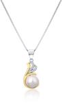 JwL Luxury Pearls Colier bicolor argintiu cu perlă adevărată și zircon JL0786 (lănțișor, pandantiv)
