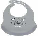 FreeON Baveta, FreeON, Moale, Din silicon, Fara BPA, Cu buzunar, 31 x 24 cm, Lion Grey (49430) - roua Bavata