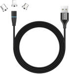 ColorWay Kabel Univ. 3in1 (lightning+microusb+type-c) Adat/tolto, Magn. , 1m (cw-cbuu038-bk)
