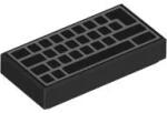 LEGO® 3069bpb0856c11 - LEGO fekete csempe 1 x 2 méretű, billentyűzet mintával (3069bpb0856c11)