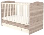 Hubners Patut copii transformabil din lemn cu sertar Hubners Sofia 140x70 cm crem nisip (PTHSSCN) - bebebliss