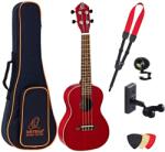 Ortega Guitars RUFIRE Deluxe SET Fire Red Ukulele concert (RUFIRE-SET)