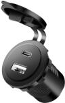 LogiLink Dupla autós beépített töltőadapter, 1x USB-A, 1x USB-C, 60 W, fekete (PA0330) (PA0330) - dstore