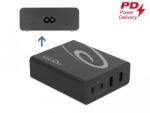 Delock USB töltő 2 db. USB Type-C PD + 2 db. A-típusú USB 112 W-tal (41440) (41440)