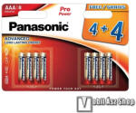 Panasonic PRO POWER tartós elem - 8db / csomag, AAA, LR03PPG, 1.5V, alkáli - LR03PPG/8BW (LR03PPG_8BW)