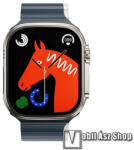Hoco AS102 okosóra loop szilikon szíj - szilikon, mágneses, bordázott mintás - SÖTÉTSZÜRKE / VILÁGOSKÉK - APPLE Watch Series 1/2/3 42mm / 4/5/6/SE 44mm / 7/8/9 45mm / Ultra / Ultra 2 49mm - AS102_42_44_45_
