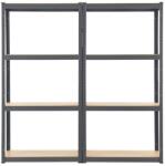 Juskys 2 darabos polc szett - 160x80x40 cm - szürke (21163)