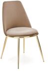 Halmar Scaun tapitat Giselle, stil glamour, cadru otel cromat auriu, catifea bej, inaltime 84 cm