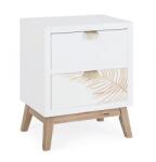 Bizzotto Comoda 2 sertare mdf alb natur Folium 45x30x60 cm (0744966) Comoda
