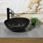 Diplon Chiuveta Baie, Lavoar din Portelan WB7211, Dimensiune 39cm X 32.5cm, Culoare Negru (WB7211MB)