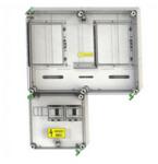 Csatári Plast 1/3F mérőszekrény 1xM63.80A+1xV32 légkábeles 1-szintes 2M PVT 6075 Á-V Fm-SZ