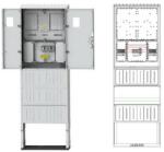 Csatári Plast 1/3F mérőszekrény 1xM63.80A+1xV32 földkábeles álló 1-szintes 2M 2 PVT-K-L Á-V Fm