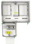 Csatári Plast 1/3F mérőszekrény 1xM63.80A+1xV32 földkábeles 1-szintes 2M PVT 6075 Á-V Fm-K