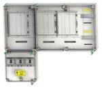 Csatári Plast 1/3F mérőszekrény 1xM63.80A+1xV32+1xH80A+Hv32 légkábeles 3M PVT 7590 Á-V-Hv Fm-SZ