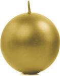 PartyDeco Gyertya - Gömb alakú, metál arany 8 cm