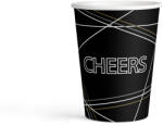 Amscan Poharak- Cheers fekete 8 db 250 ml