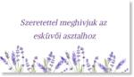 Personal Meghívó az esküvői asztalhoz - Lavender Válasszon mennyiséget: 11 db - 30 db