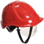 Portwest PW54 - Endurance Plus védősisak védőszemüveggel, piros (PW54RER)