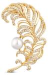 JwL Luxury Pearls Broșă frumoasă placată cu aur 2in1 in formă de pană JL0731