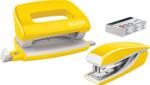 Leitz WOW tűzőgép + lyukasztó, metál sárga (55612016)