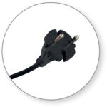 Commel satlakozó kábel szerszámgéphez 10 A 250 V ~ 3500 W, Fekete 2x1, 5 / 4m (com0283)