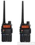 Baofeng Комплект 2 броя, Двубандова радиостанция Baofeng UV-5R, 144-148/420-450Mhz, 10 км обхват, Walkie Talkie, FM радио, Фенерче, 1800mAh Li-ion Battery (UV-5R duo) Радиостанции
