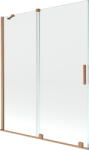 Mexen Velar, 2 szárnyas eltolható kádparaván 140 x 150 cm, 8mm átlátszó üveg, rézmatt, 896-140-000-01-65 (896-140-000-01-65)