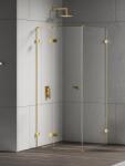 NEW TRENDY Eventa Gold Shine zuhanykabin 80x70 cm négyszögletes arany fényes/átlátszó üveg EXK-4689