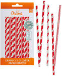 Decora Papír szívószál - piros / fehér mix 80 db