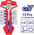 EMTOP Set tubulare cu clichet 1 2, ³ 13 buc - ESKT12131, EMTOP (ESKT12131) - bricofan Trusa unelte