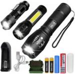  3x LED zseblámpa CREE XM-L T6 és Q5 2x ZOOM és XPE COB