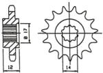 EMGO - Pinion (fata), 12 dinti - Gilera GSM H K (106-217-12)