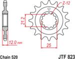 JT - Pinion (fata) JTF823, 13 dinti - Husqvarna - 89 Husaberg (105-453-13)
