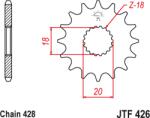 JT - Pinion (fata) JTF426, 14 dinti - GS125 99- 02 (103-312-14)