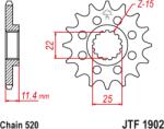 EMGO - Pinion (fata) JTF1902, 14 dinti - KTM 620SC LC4 (105-412-14)