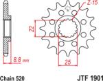 EMGO - Pinion (fata) JTF1901, 14 dinti - KTM EXC125 200 360 SX360 450F (105-411-14)