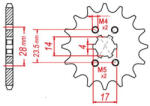 EMGO - Pinion (fata) 13013, 11 dinti - Mopedmotor Piaggio Derbi 00- (106-224-11)